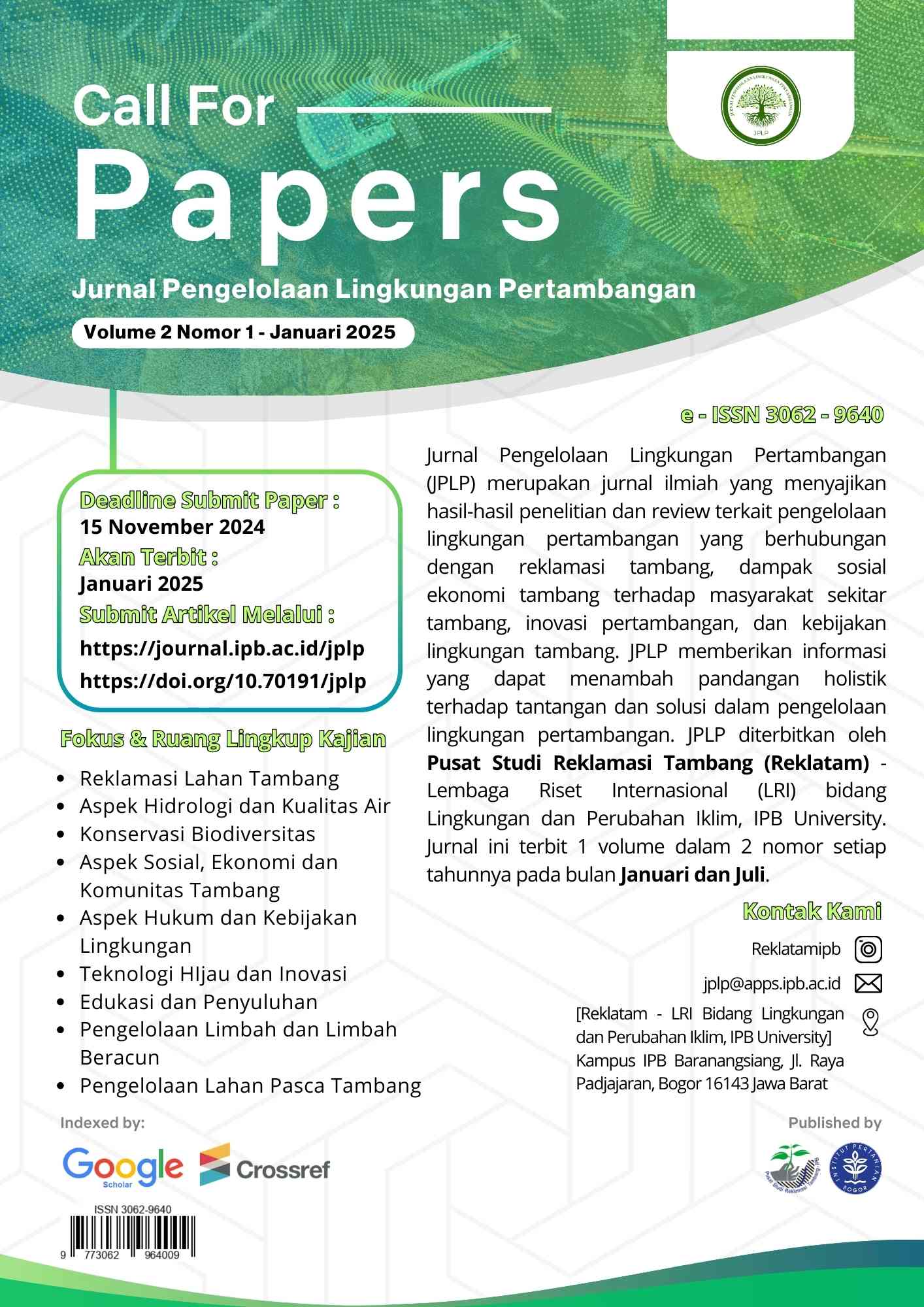 [Call for Papers] JPLP Volume 2, Number 1 - January 2025