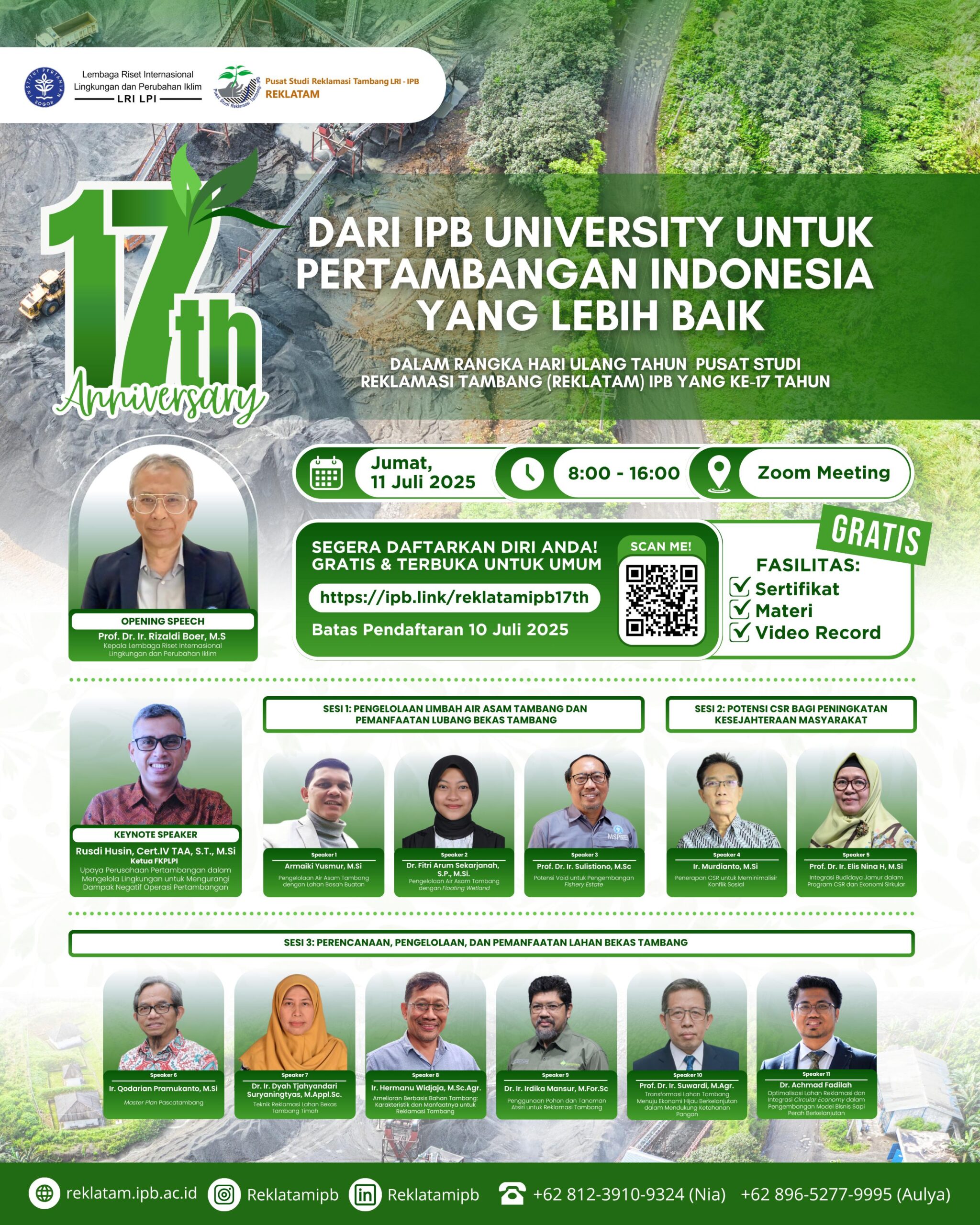 Webinar 17th Anniversary “Dari IPB University untuk Pertambangan Indonesia yang Lebih Baik”