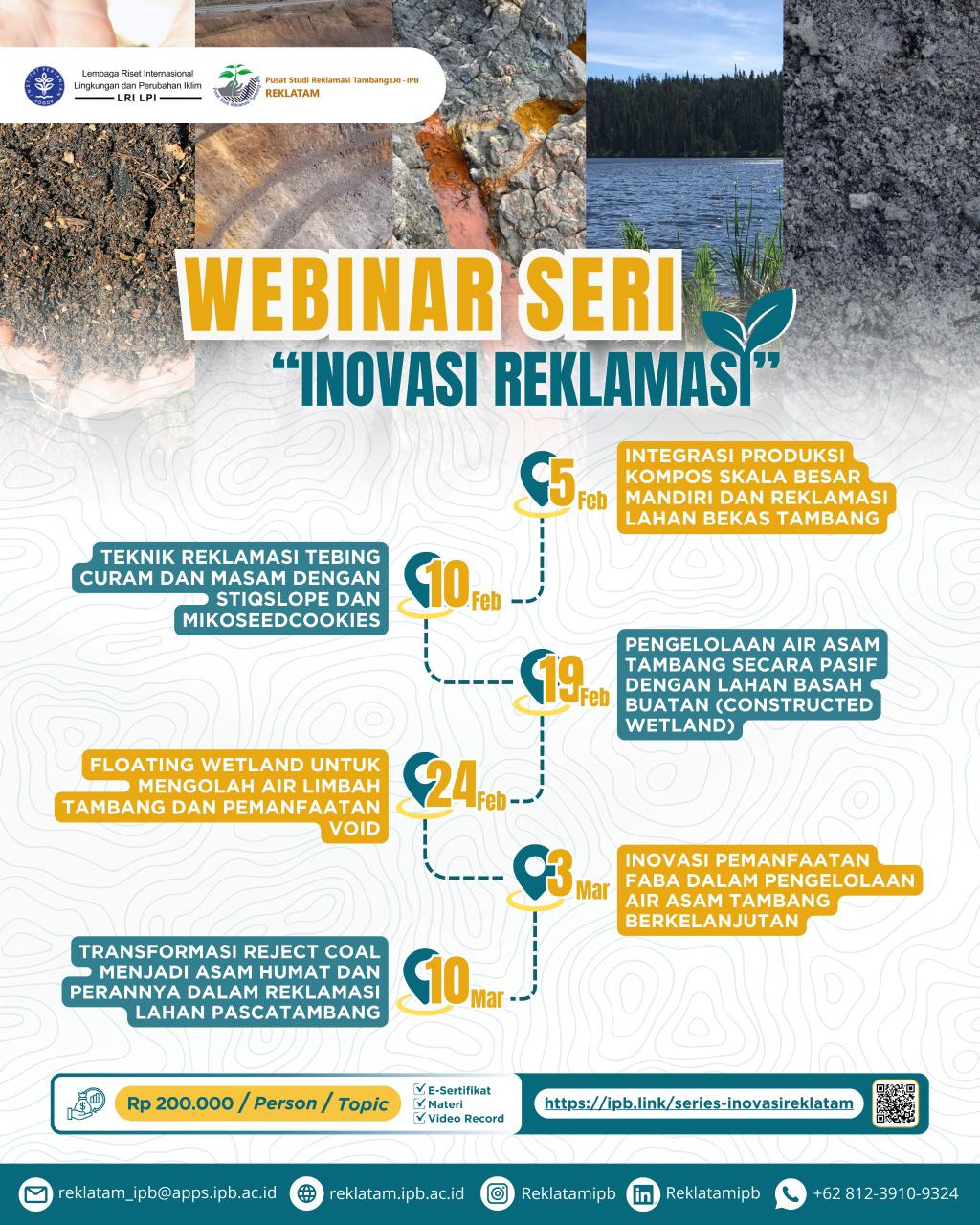 WEBINAR SERI “INOVASI REKLAMASI”